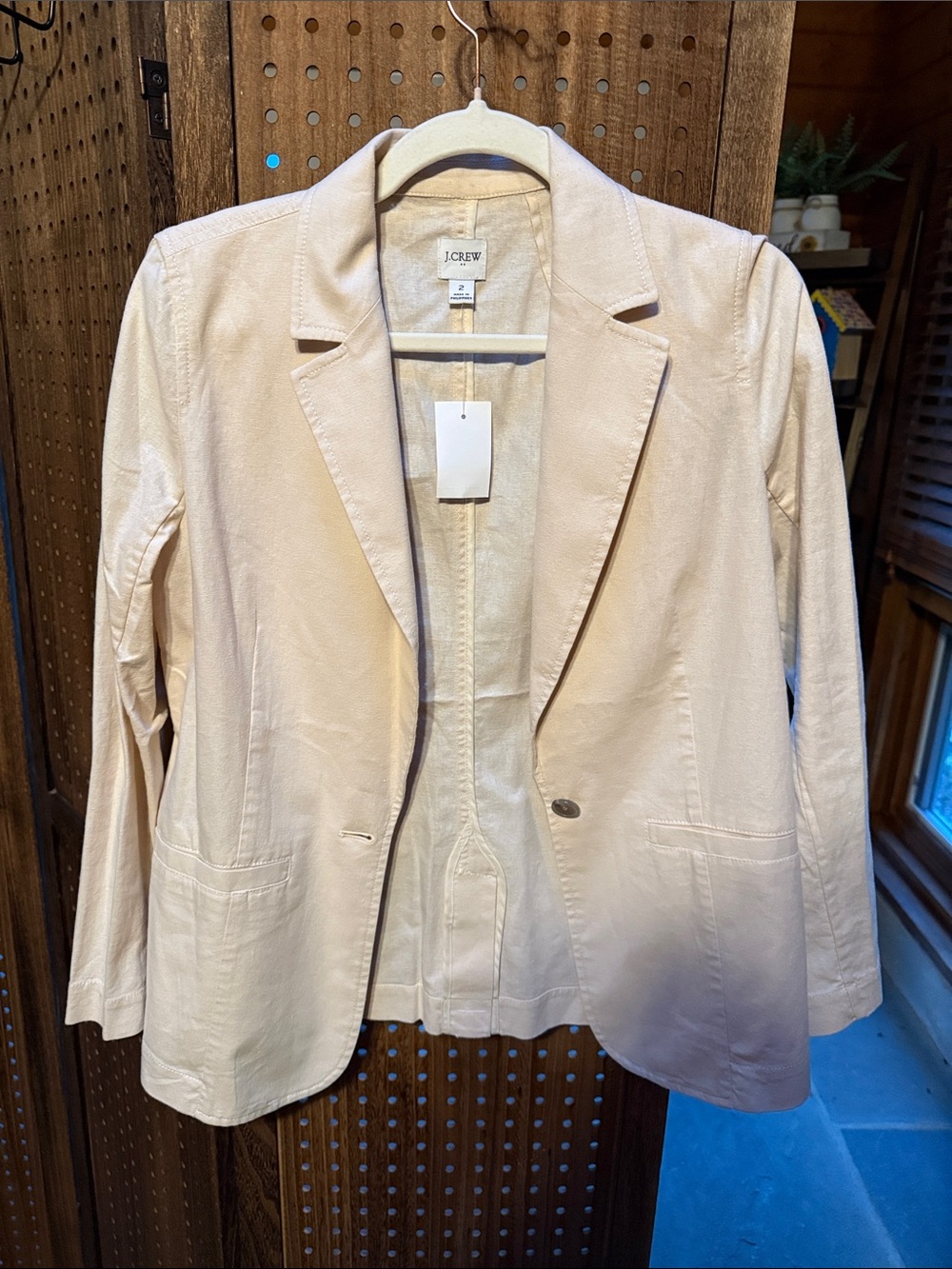 J. Crew Light Cream Single-Button Blazer